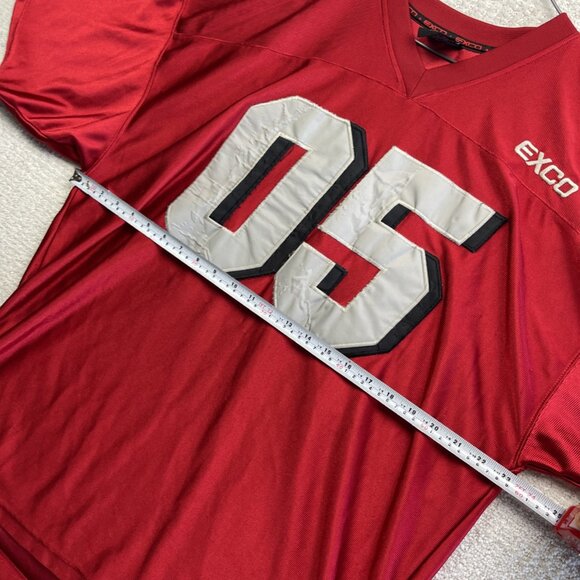 VTG Exco Sport Athletic Y2K Baggy Hip Hop Football Jersey Men Sz XL Red / Silver - Picture 8 of 15